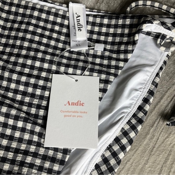 NWT Andie Swim The String Bottom Bikini Textured Gingham Size XL NEW - Picture 4 of 12